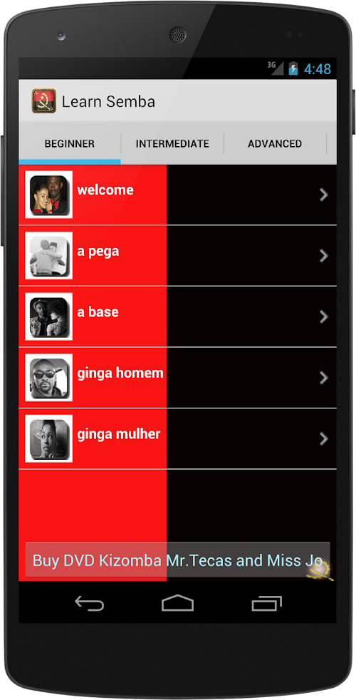 Android application Learn Semba screenshort