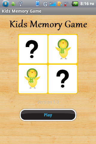 Kids Memory Board Game