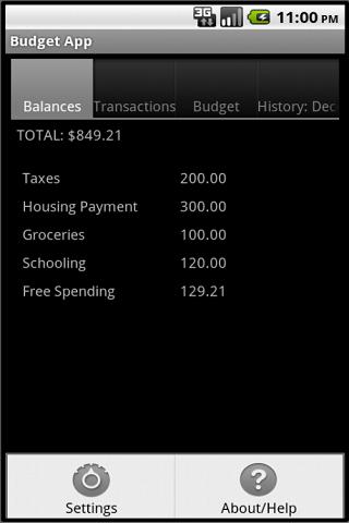 Android application Budget App screenshort
