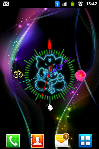 Neon Ganesh Clock - screenshot