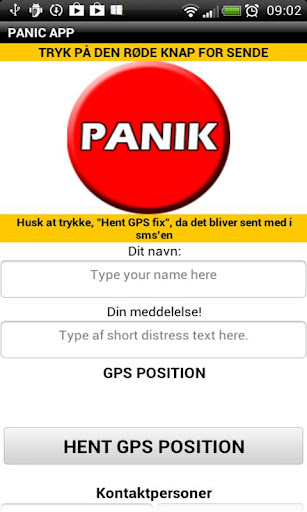 Overfald panik GPS SMS sender