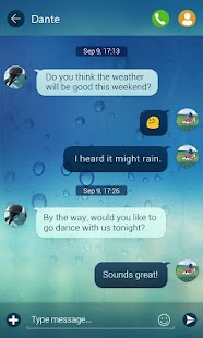download (FREE) GO SMS PRO RAINY THEME free
