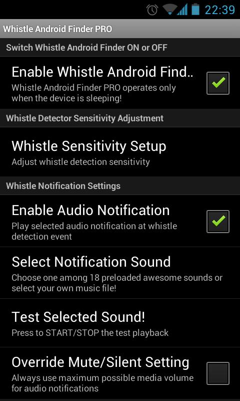    Whistle Android Finder PRO- screenshot  