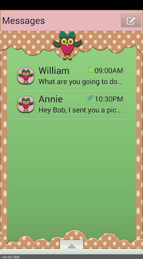 HootOwl GO SMS THEME