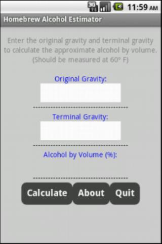 Homebrew Alcohol Estimator