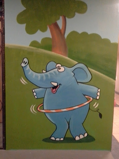 Hula Hoop Elephant Mural