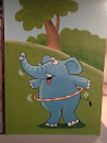 Hula Hoop Elephant Mural