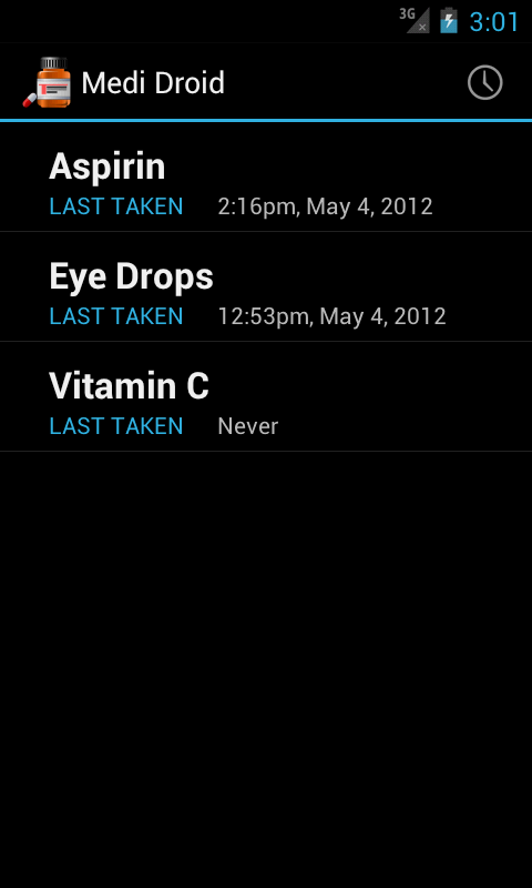 Android application Medi Droid Pill Reminder screenshort