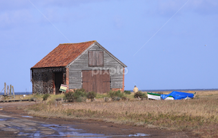 Barn by the coast by Andrew Steele -  