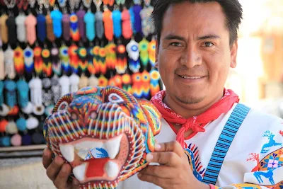Huichol artwork near Puerto Vallarta, Mexico.