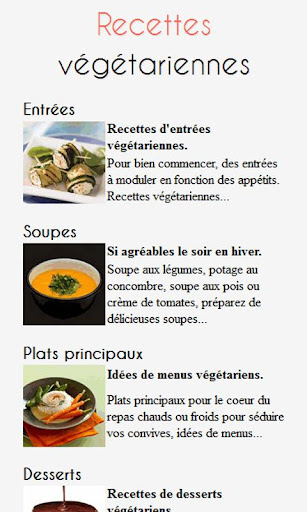 Recettes vegetariennes