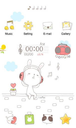 【免費娛樂App】CUKI Themes Cute Music Rabbit-APP點子