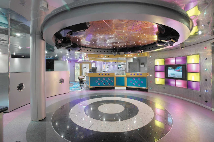 The Optix Room aboard Explorer of the Seas offers teens a swanky place to mingle, dance and hang out.
