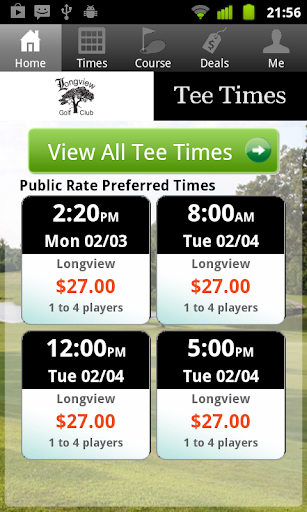 Longview Golf Tee Times