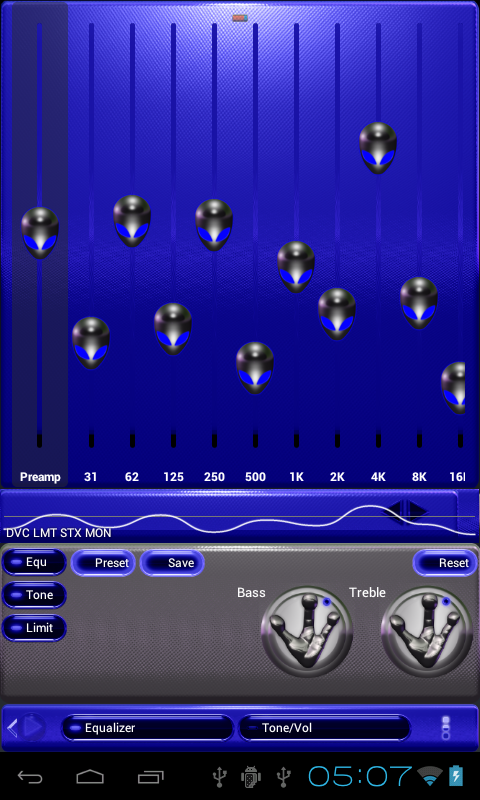 poweramp skin alien blue Screen 3