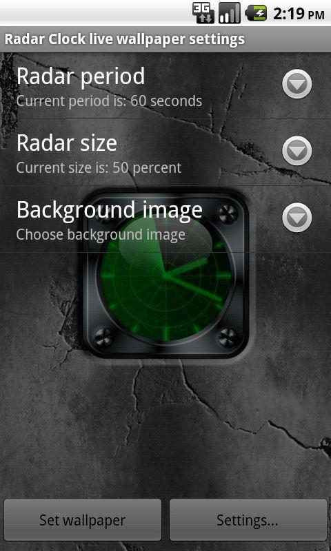Radar Clock Live Wallpaper Screen 2