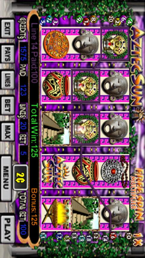 Aztec Sun Slot Machine Screen 3