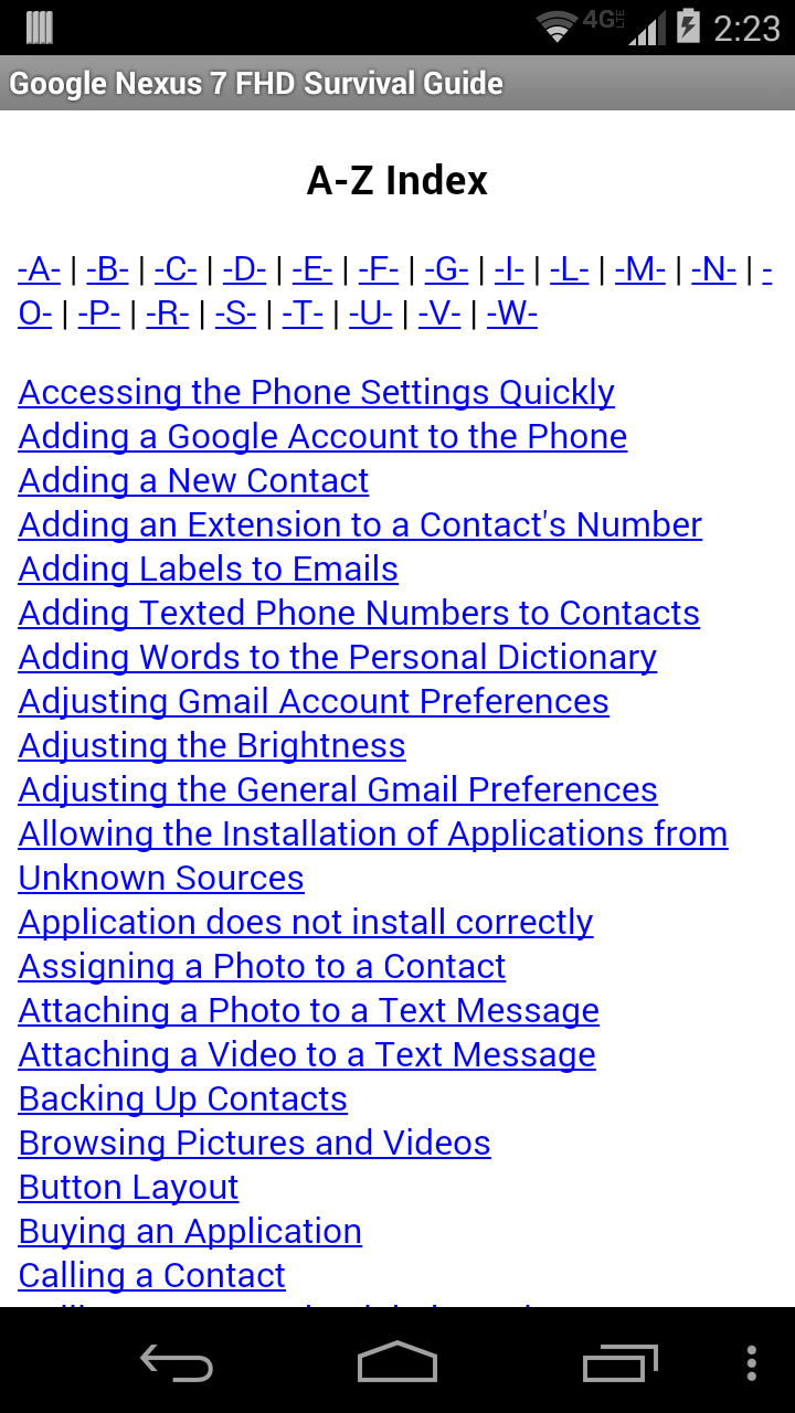 Nexus 5 Survival Guide Screen 2