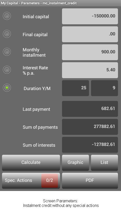 Instalment &amp; Interest Screen 2
