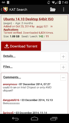 Kat Search Kickass Torrents Androidアプリ Applion