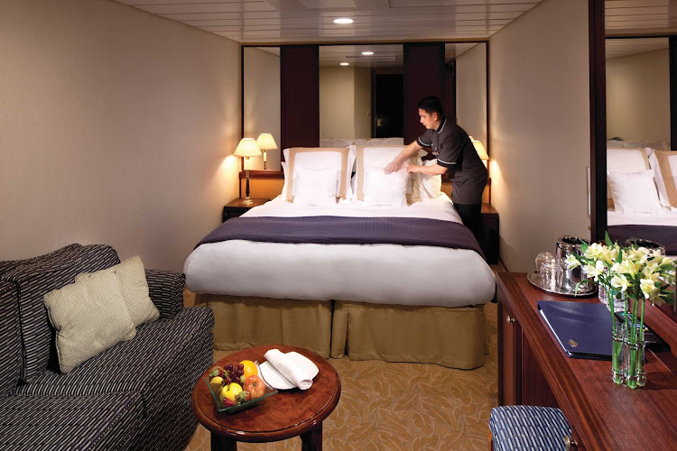 A professional housekeeping staff will make sure your stateroom stays neat and comfortable while you sail on   Azamara.