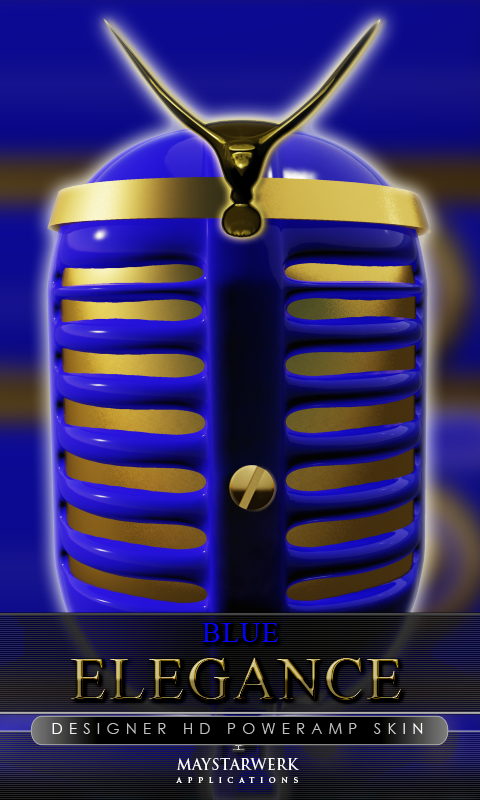 Android application elegance poweramp skin blue screenshort