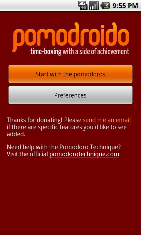 Pomodroido Pro: Pomodoro Timer Screen 1