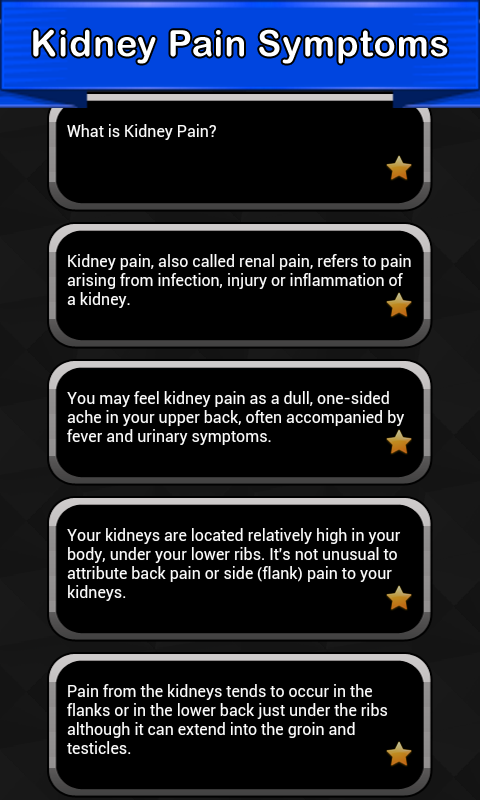 Where in the body do you feel kidney pain?