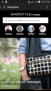 Capture d'ecran de l'application Android ShopStyle: Fashion & Cash Back
