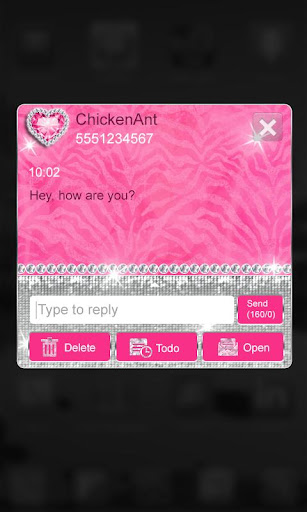 【免費個人化App】Bling  Pink Zebra Theme GO SMS-APP點子