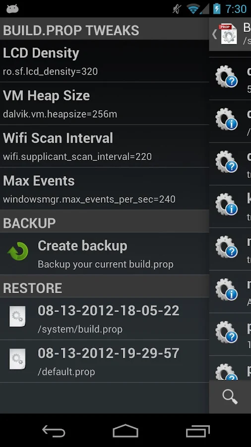 Build Prop Editor - screenshot