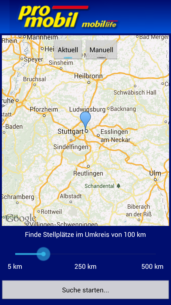 Android application promobil pitch radar screenshort