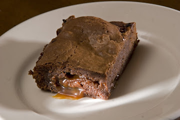 Mocha Brownies with Mocha Caramel Center