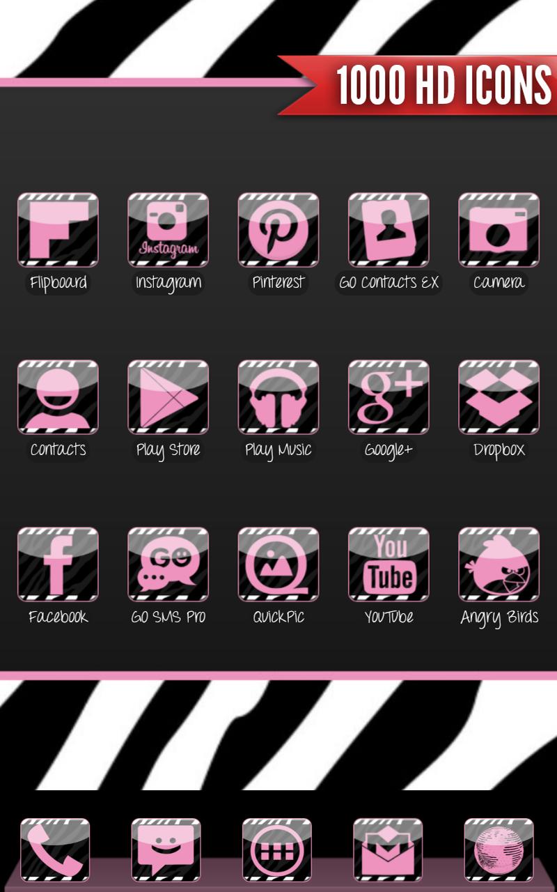 Complete Pink Zebra Theme Screen 2