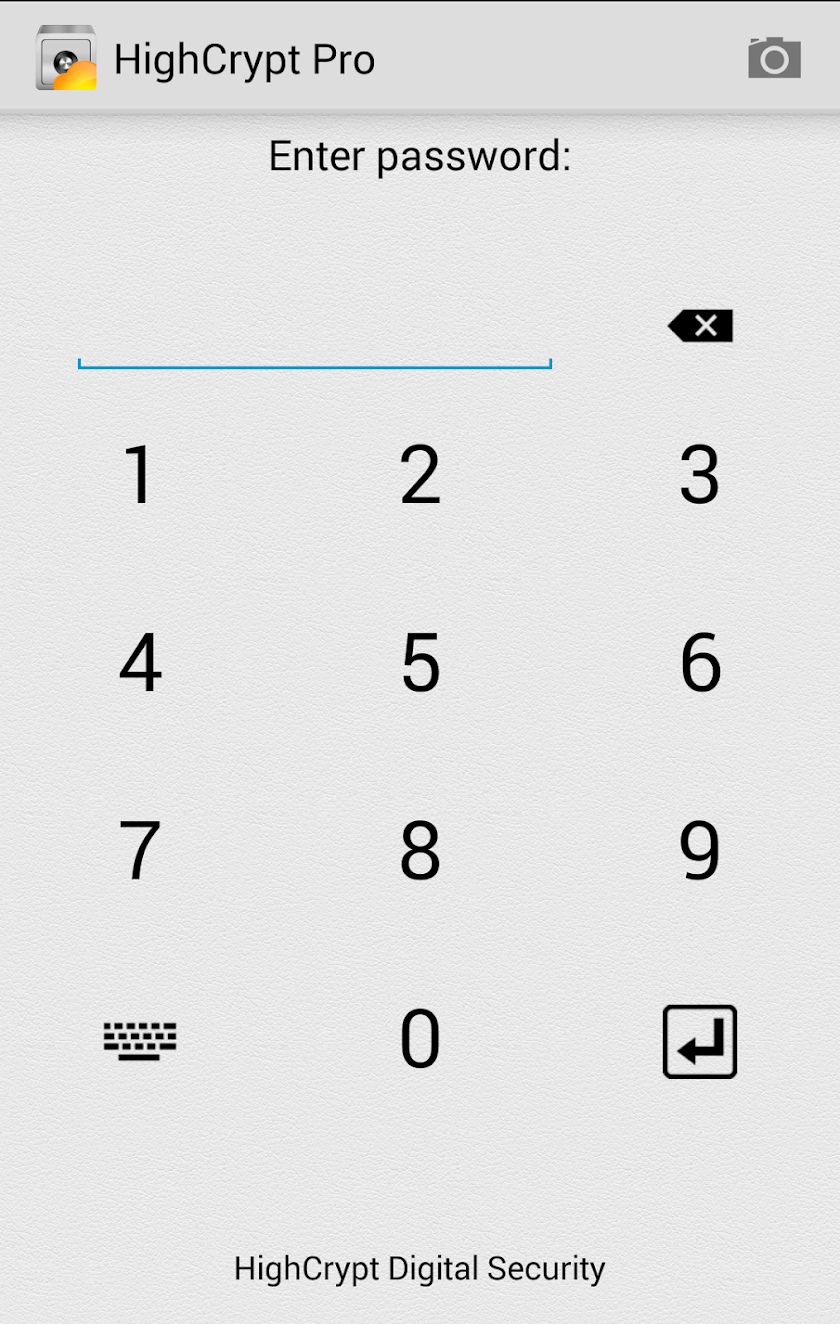 HighCrypt Password Manager Screen 1