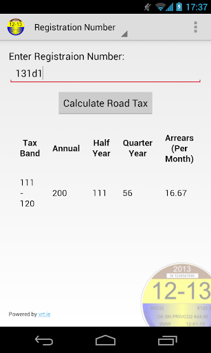 Motor Tax Calculator