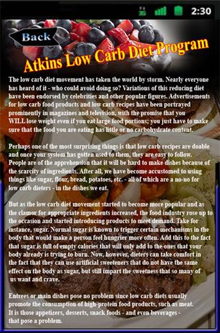 Atkins Low Carb Diet Program