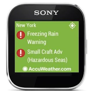 AccuWeather - Sony SmartWatch - screenshot thumbnail