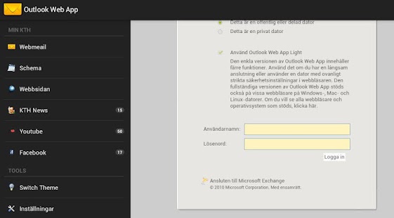 KTH webmail & schema Screenshots 5