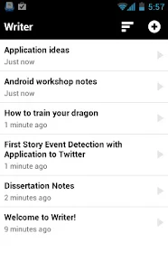 "Writer App for Android" icon