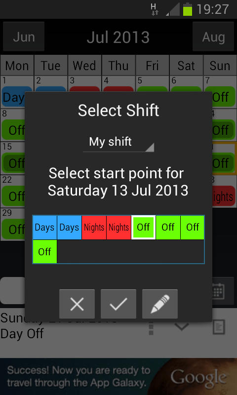 Shift Work Calendar Android Apps on Google Play