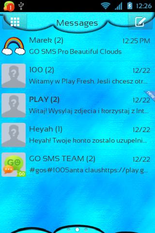 GO SMS Pro Beautiful Clouds