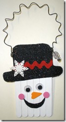 popsicle snowman ornament or decoration