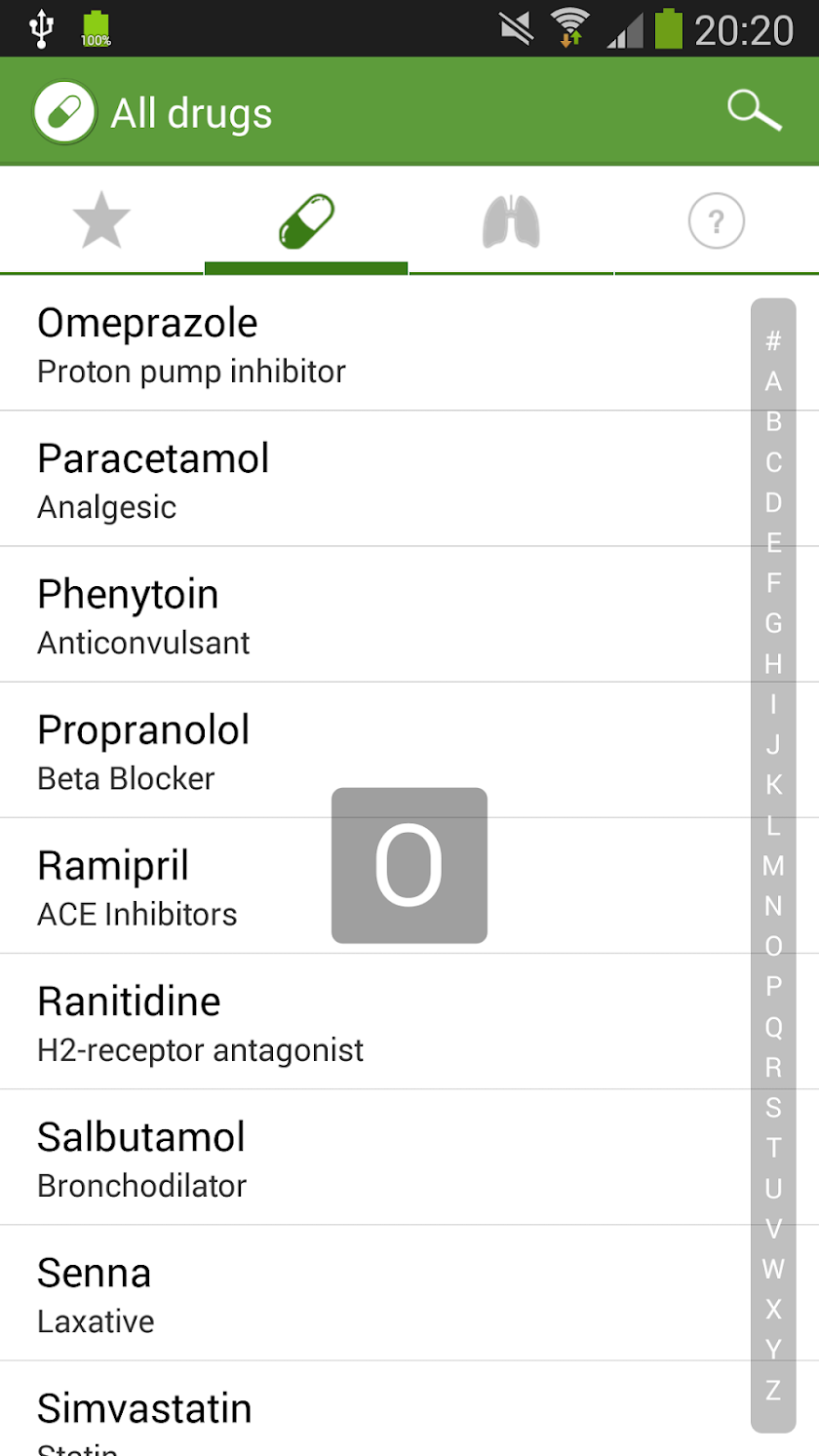 Formulary - Student Drug Guide Screen 1