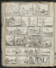 Albumblad met diverse voorstellingen