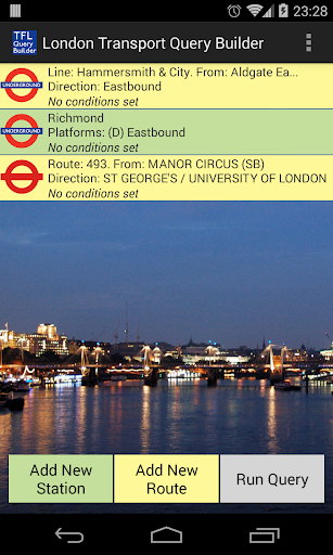 London Transport Query Builder