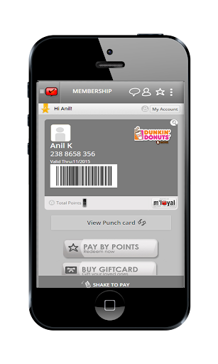 Dunkin Donuts mLoyal App