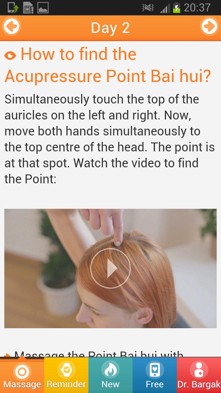 Acupresssure Against Migraine Screen 2