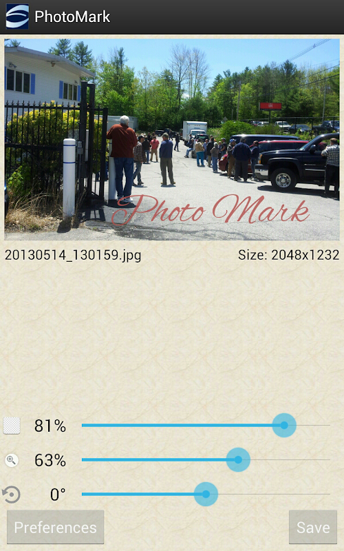 Android application PhotoMark™ screenshort