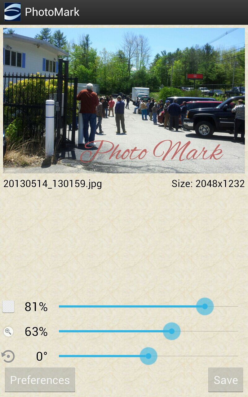 PhotoMark™ Screen 1